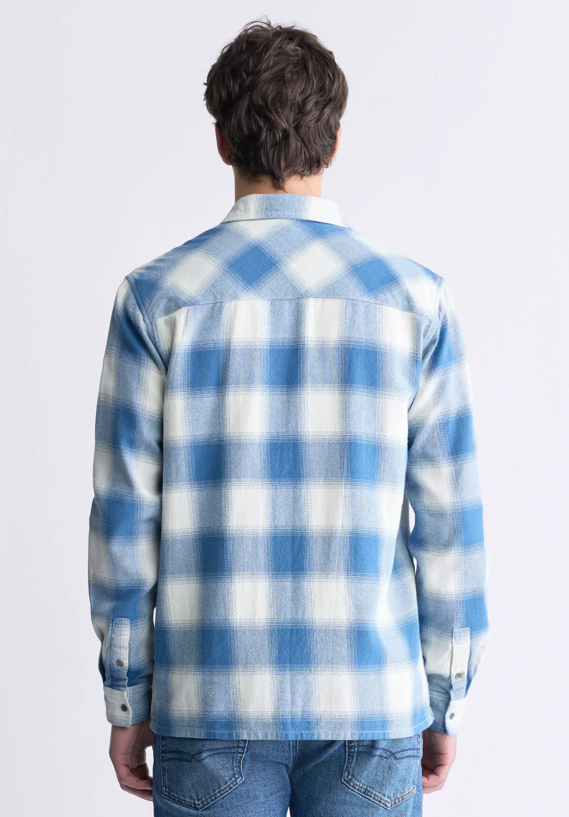 Sinclair Men's Long-Sleeve Plaid Shirt, Blue - BM24428 sold by Buffalo David Bitton product image thumbnail 4