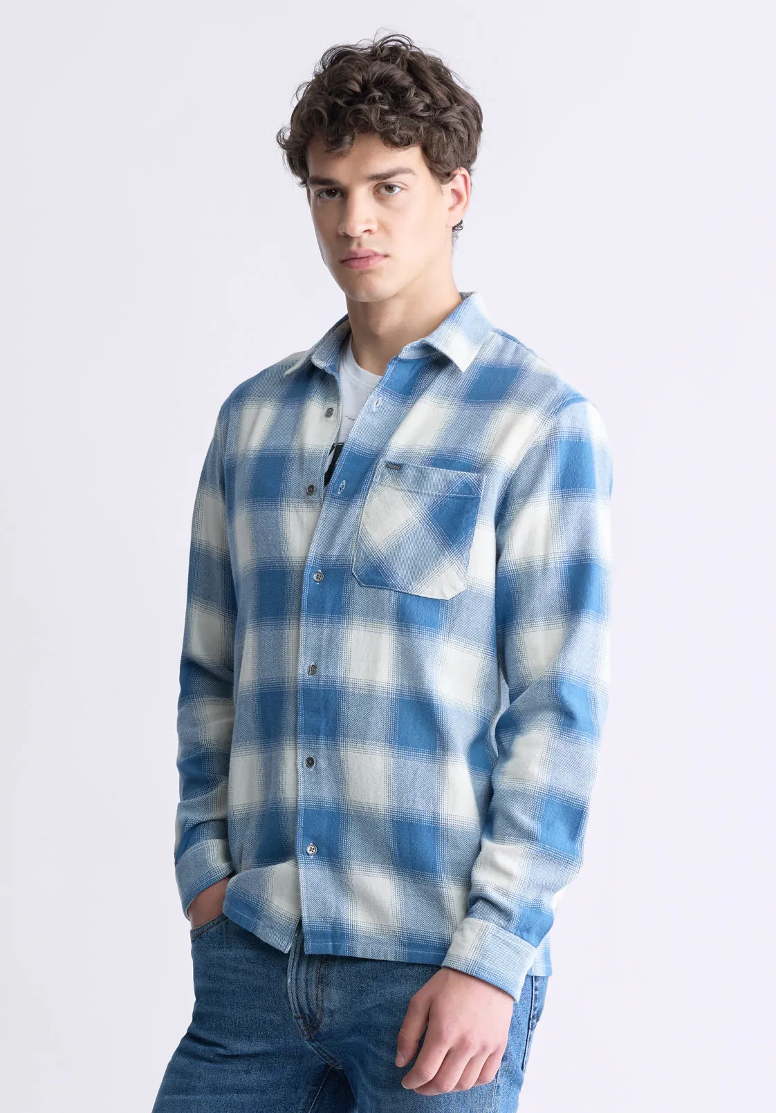 Sinclair Men's Long-Sleeve Plaid Shirt, Blue - BM24428 sold by Buffalo David Bitton product image thumbnail 3
