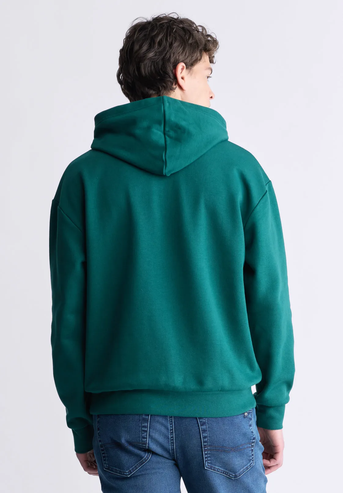 Fabio Men's Hooded Sweatshirt with Chest Pocket, Forest Green - BM24393 sold by Buffalo David Bitton product image thumbnail 4