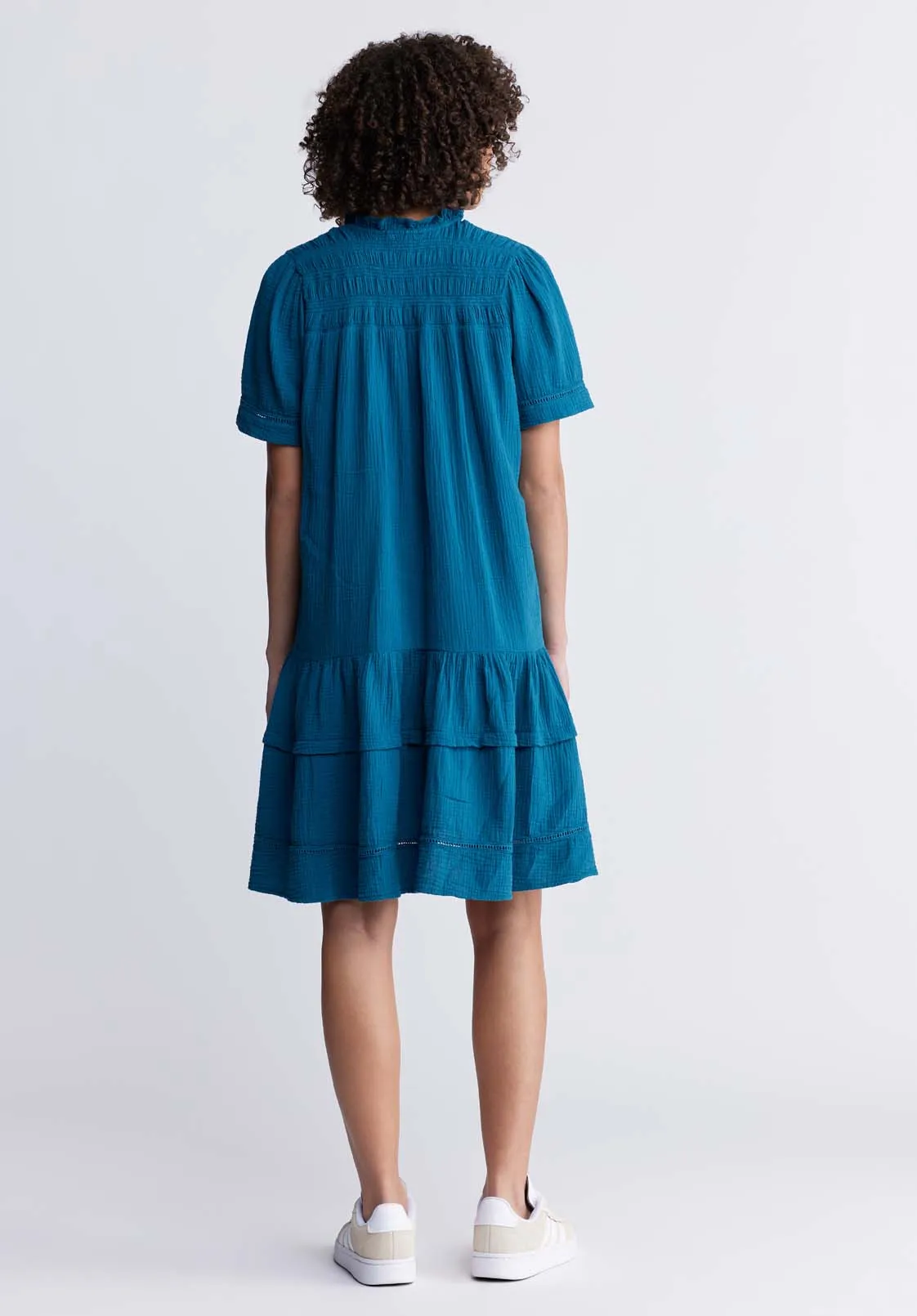 Zinnia Women's Ruffled Dress in Teal Blue - WD0033P sold by Buffalo David Bitton product image thumbnail 4