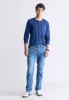 Kaduk Men's Long-Sleeve Burnout Henley Top, Whale - BM24237 sold by Buffalo David Bitton