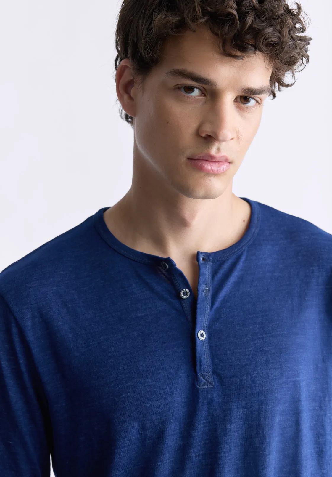 Kaduk Men's Long-Sleeve Burnout Henley Top, Whale - BM24237 sold by Buffalo David Bitton product image thumbnail 2