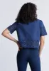 Dolly Women's Short-Sleeve Tie Front Crop Blouse, Navy - WT0104S sold by Buffalo David Bitton