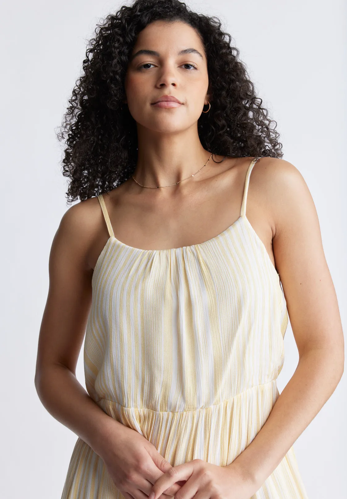 Assisi Women's Maxi Tiered Striped Dress, White and Yellow - WD0048S sold by Buffalo David Bitton product image thumbnail 3