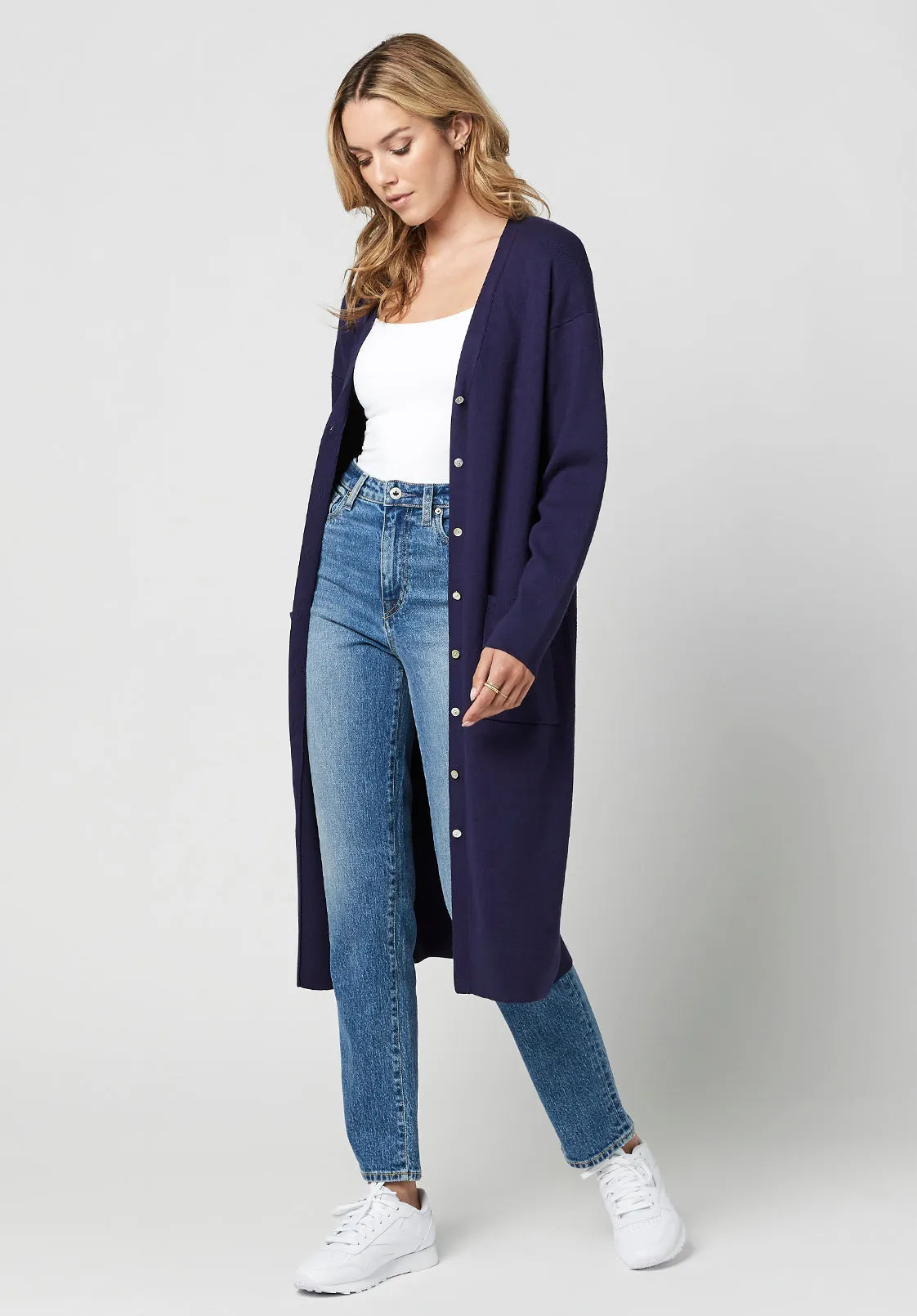 Darby Women's Duster Cardigan in Navy - SW0623H sold by Buffalo David Bitton product image thumbnail 3