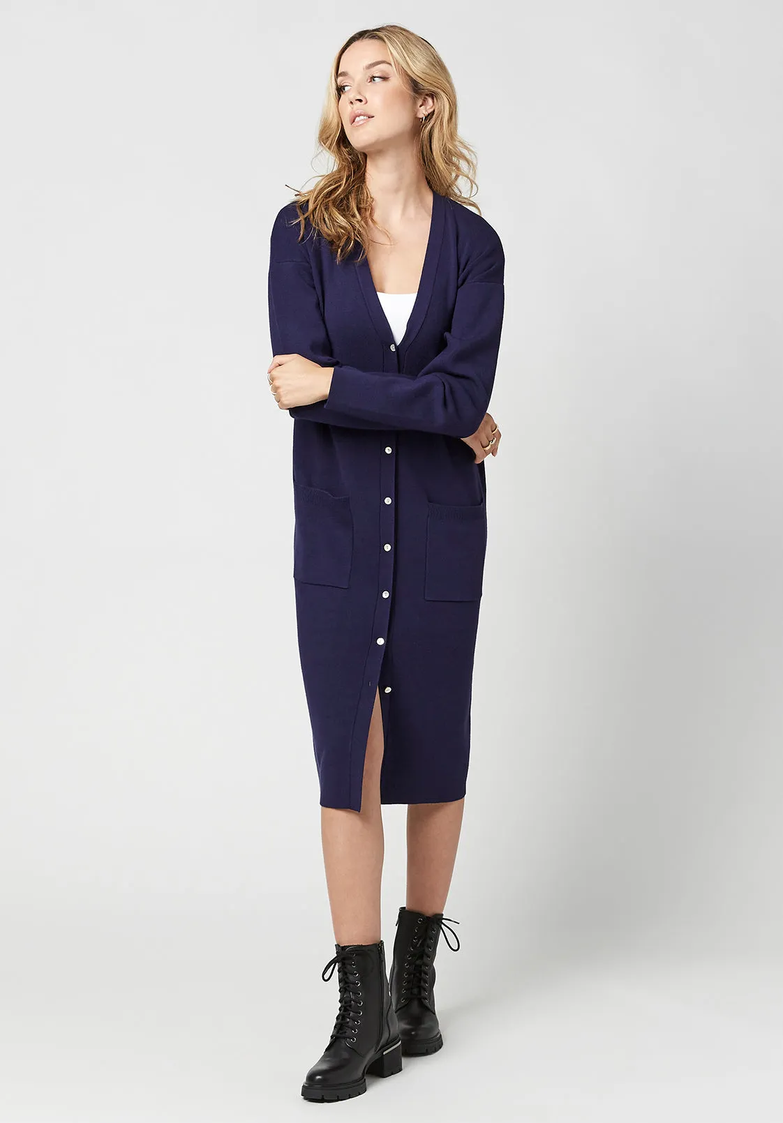 Darby Women's Duster Cardigan in Navy - SW0623H sold by Buffalo David Bitton product image thumbnail 4