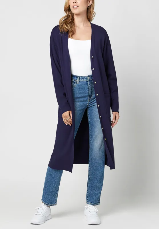 Darby Women's Duster Cardigan in Navy - SW0623H made by Buffalo David Bitton
