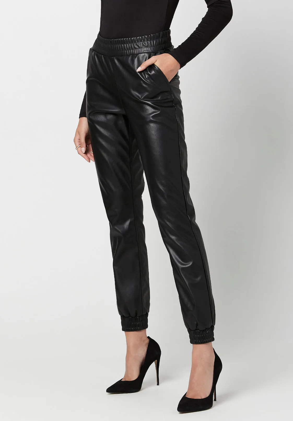Faux Leather Tara Joggers - KB0551F sold by Buffalo David Bitton product image thumbnail 4