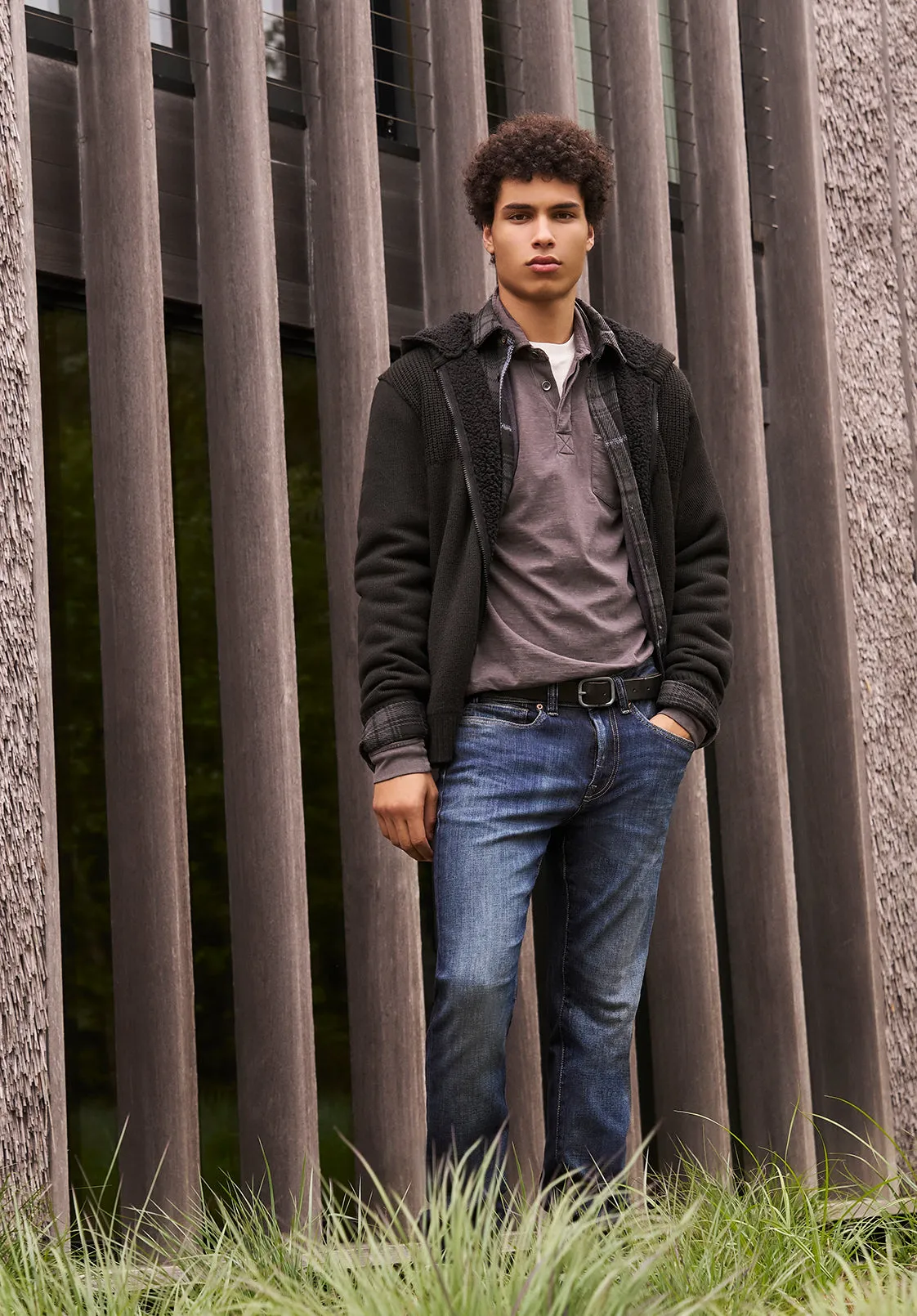 Walmick Men's Full-Zip Knit Hoodie with Sherpa Lining, Black - BM24477 sold by Buffalo David Bitton product image thumbnail 2