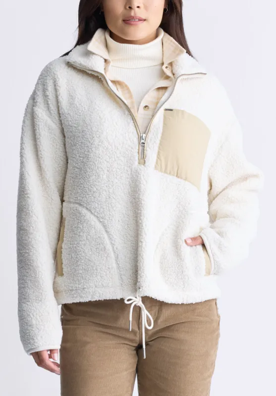 Sena Women's Sherpa Jacket with Chest Pocket, Egret White - JK0036F sold by Buffalo David Bitton
