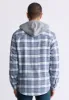 Jakeim Men's Plaid Hooded Shacket, Grey & Blue - BM24443 sold by Buffalo David Bitton