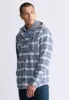 Jakeim Men's Plaid Hooded Shacket, Grey & Blue - BM24443 sold by Buffalo David Bitton