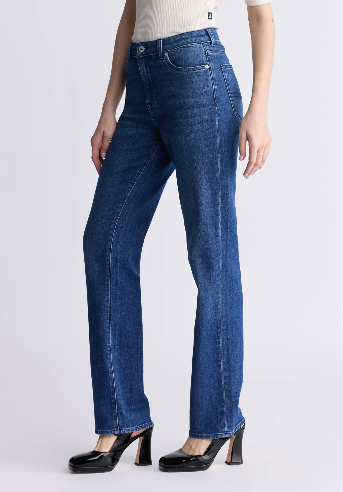Mary Women's Mid Rise Straight Jeans, Indigo Contrast - BL15988 sold by Buffalo David Bitton product image thumbnail 3