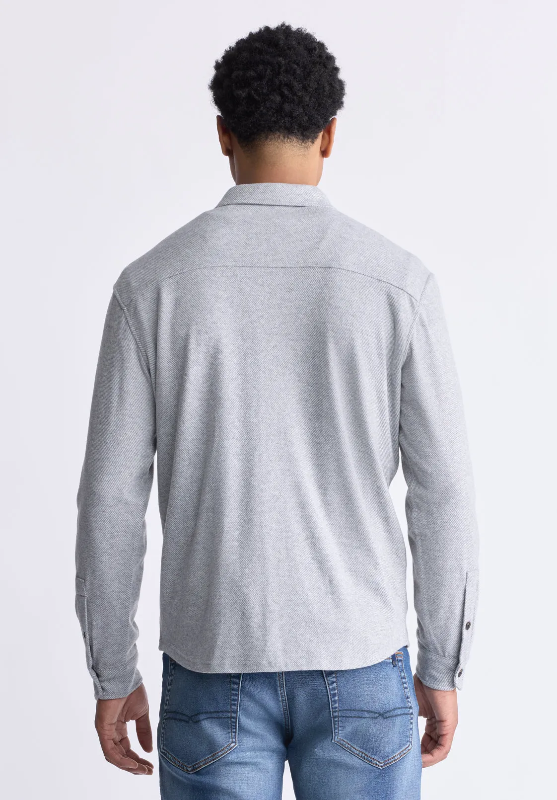 Sigge Men's Long-Sleeve Blanket Shirt with Chest Pockets, Light Grey - BM24460 sold by Buffalo David Bitton product image thumbnail 4