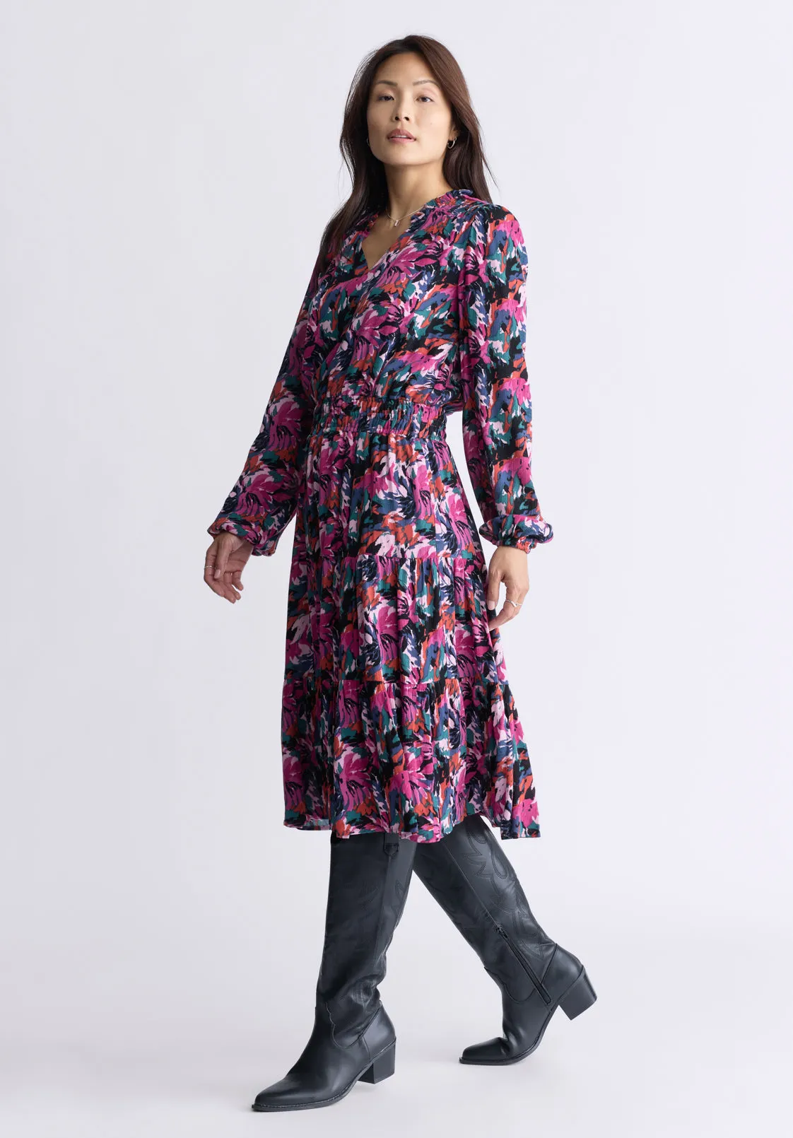 Karrigan Women's Long-Sleeve Midi Dress, Pink Floral - WD0059F sold by Buffalo David Bitton product image thumbnail 3