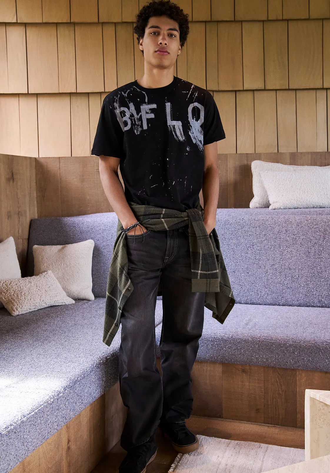 Loose Fit Matt Men's Jeans, Vintage Sanded Black - BM26007 sold by Buffalo David Bitton product image thumbnail 2