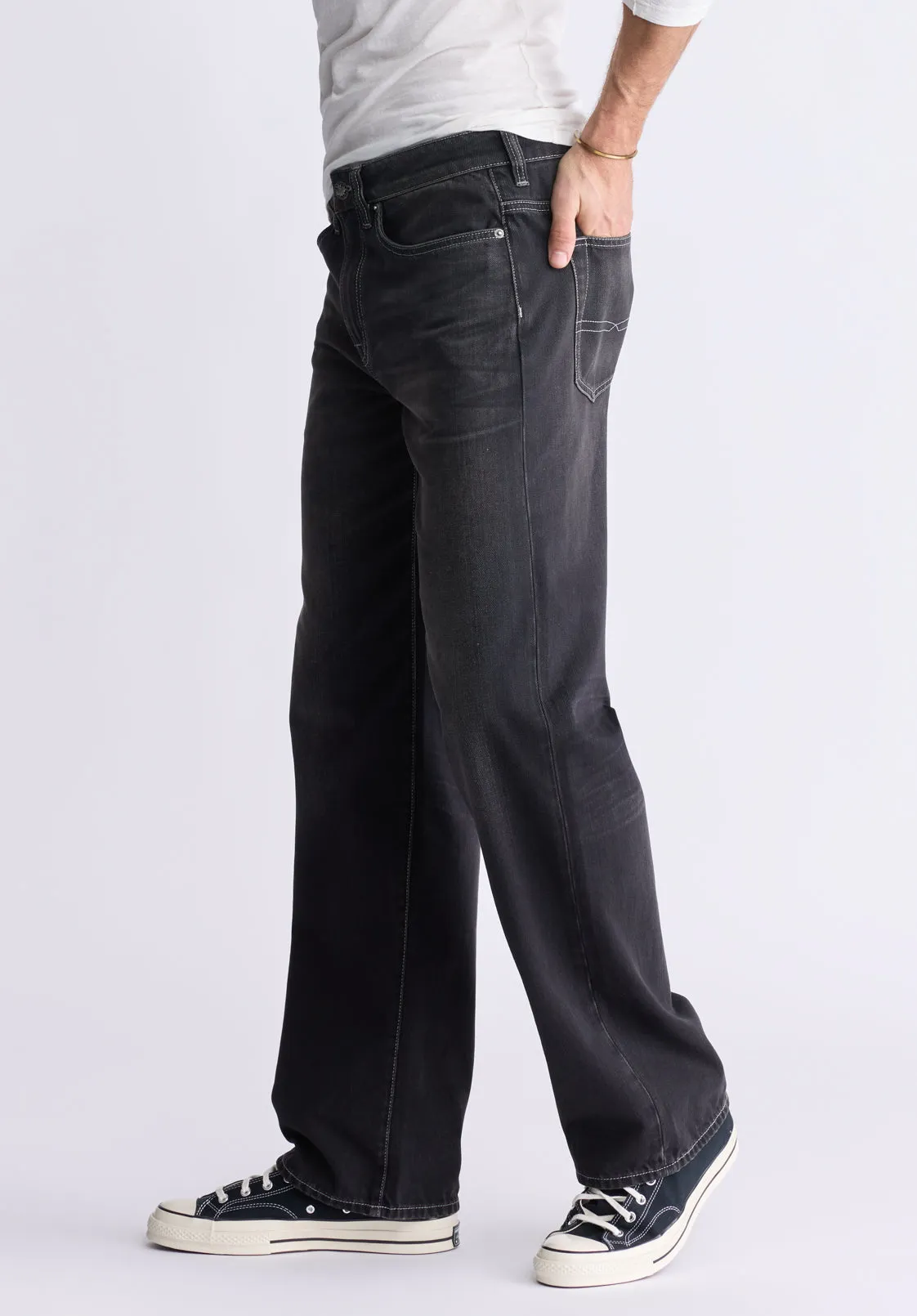 Loose Fit Matt Men's Jeans, Vintage Sanded Black - BM26007 sold by Buffalo David Bitton product image thumbnail 4