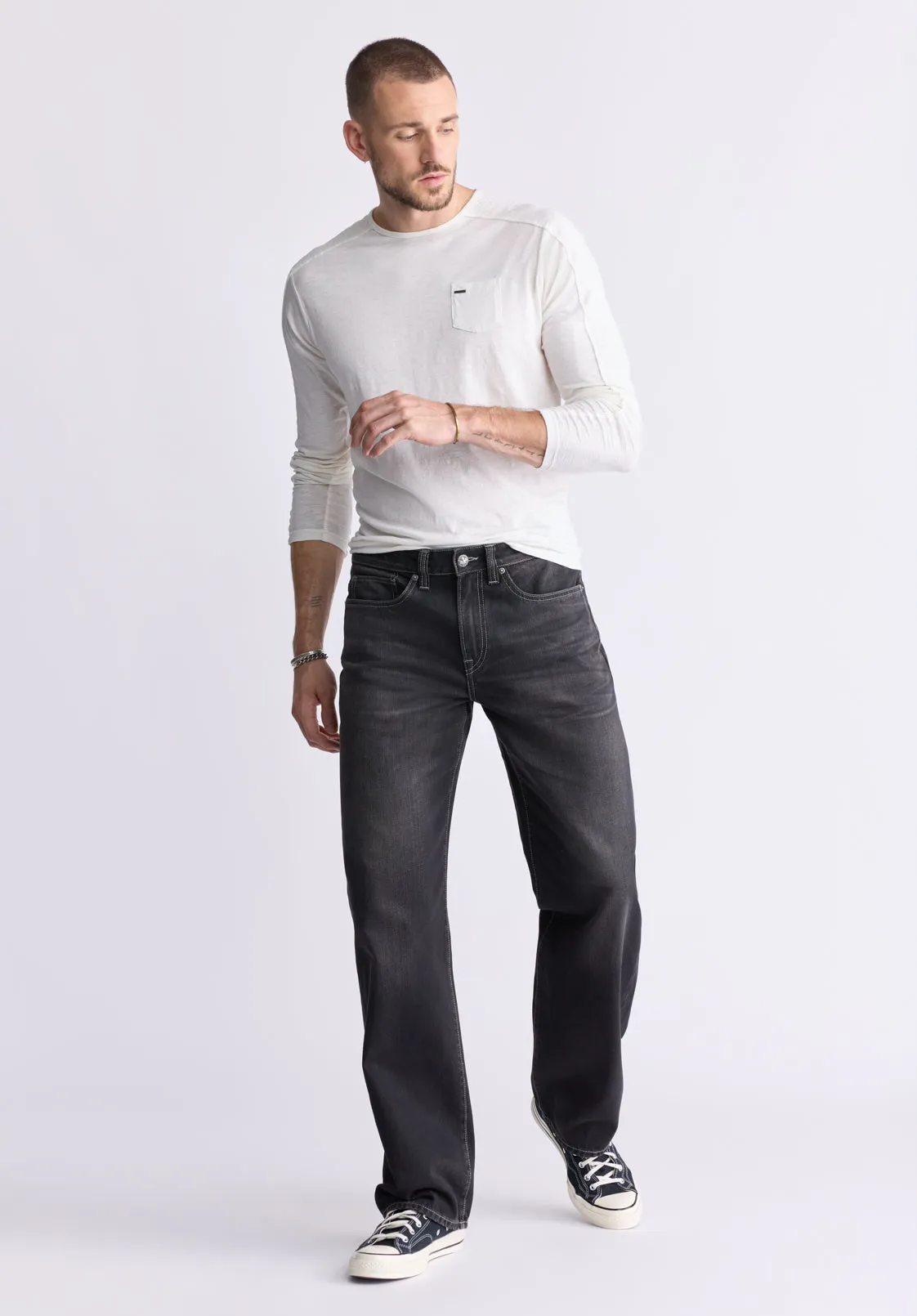 Loose Fit Matt Men's Jeans, Vintage Sanded Black - BM26007 sold by Buffalo David Bitton product image thumbnail 5