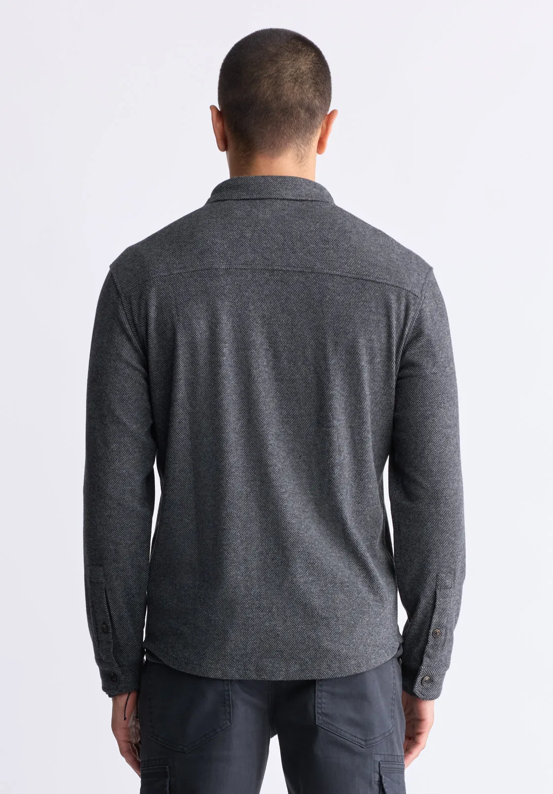 Sigge Men's Blanket Shirt with Chest Pockets, Charcoal - BM24460 sold by Buffalo David Bitton product image thumbnail 4