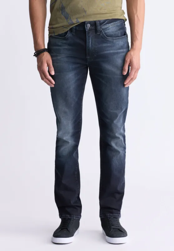 Slim Ash Men's Jeans, Crinkled and Sanded Dark Indigo - BM26012 sold by Buffalo David Bitton