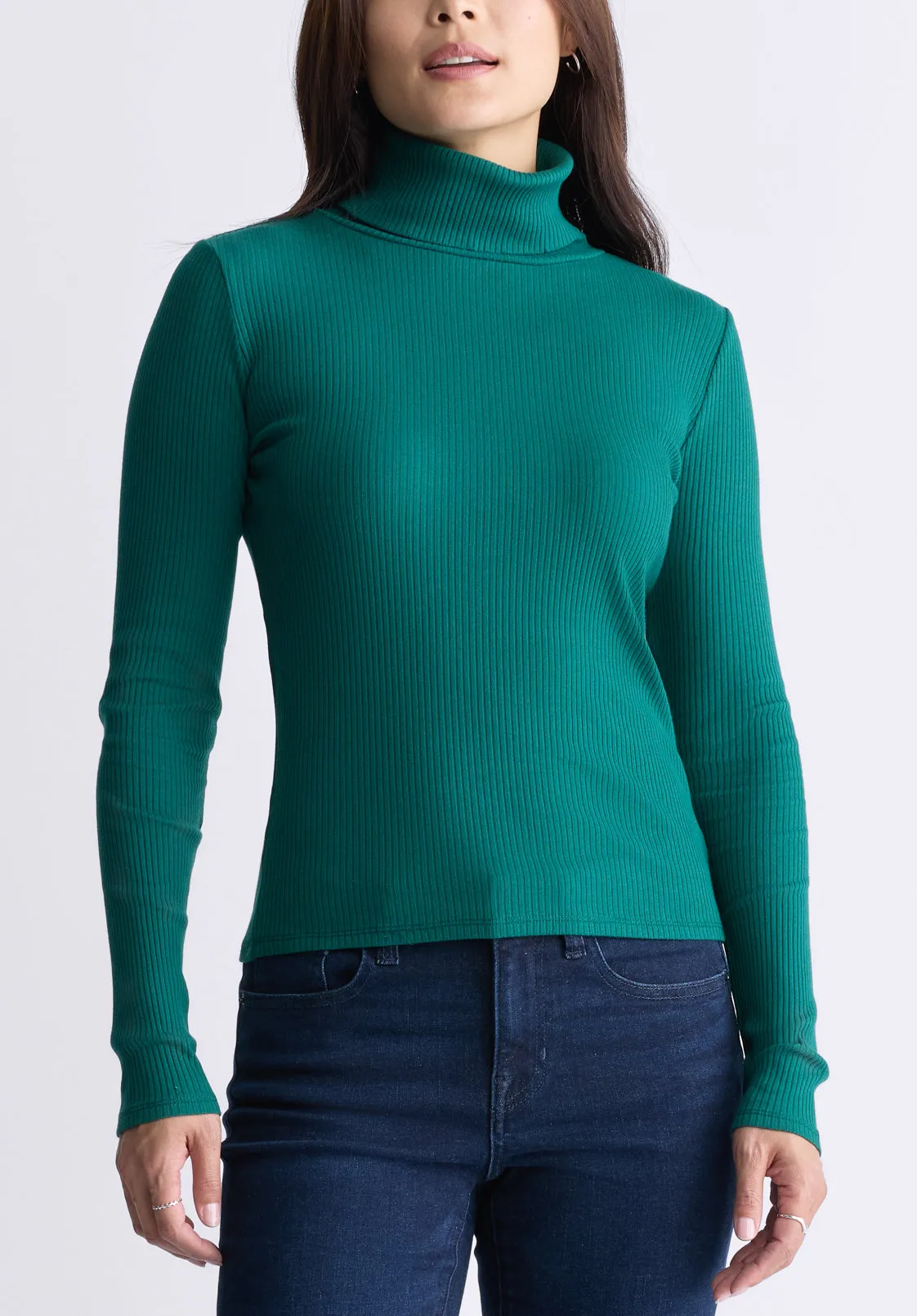 Mavra Women's Long-Sleeve Turtleneck Top, Forest Green - KT0164F sold by Buffalo David Bitton