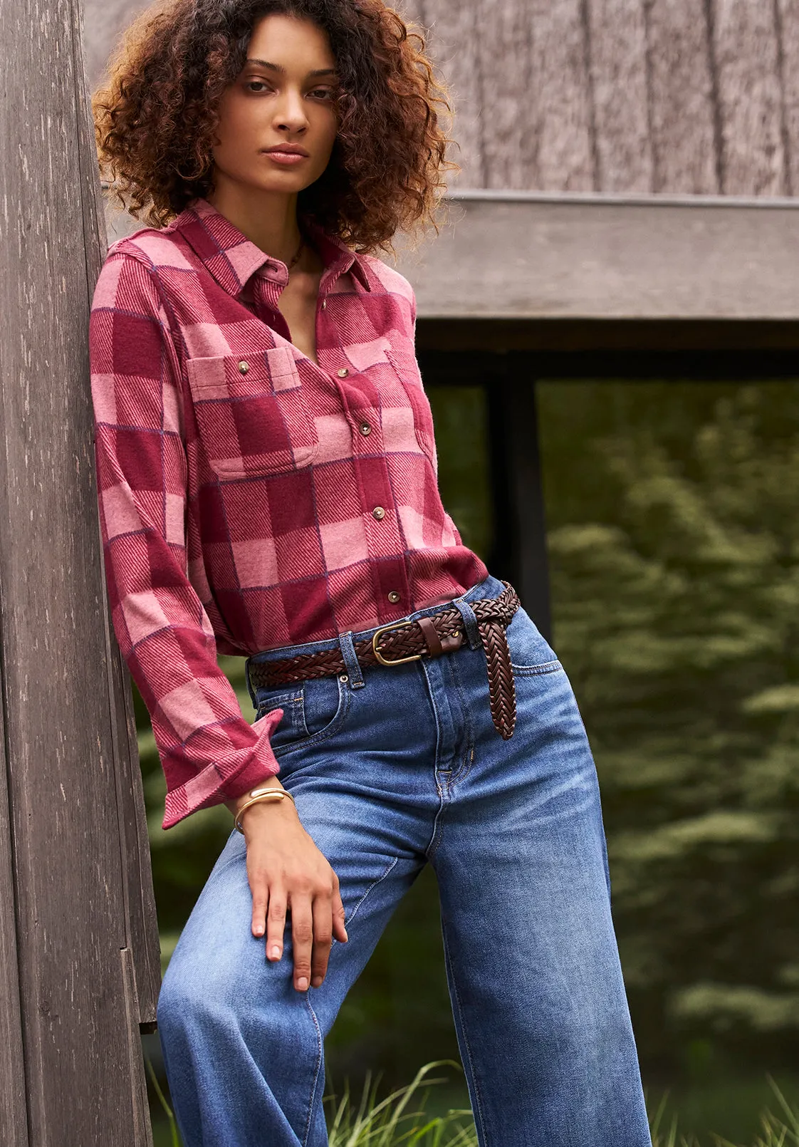 Georgie Women's Long-Sleeved Shirt, Beaujolais Red - KT0124F sold by Buffalo David Bitton product image thumbnail 2