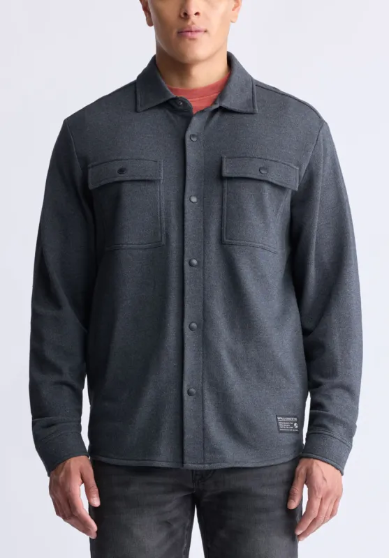 Fabion Men's Lightweight Button-Up Shacket, Grey - BPM14114 sold by Buffalo David Bitton