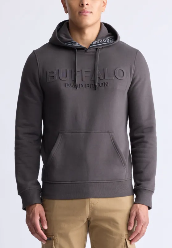 Fadol Men's Embossed Logo Hooded Sweatshirt, Charcoal - BPM13610V sold by Buffalo David Bitton