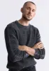 Washy Men's Textured Knit Crewneck Sweater, Grey - BM24451 sold by Buffalo David Bitton