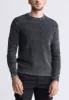 Washy Men's Textured Knit Crewneck Sweater, Grey - BM24451 sold by Buffalo David Bitton