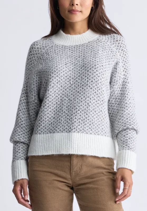 Kieryn Women's Textured Knit Crewneck Sweater, Grey - SW0077F sold by Buffalo David Bitton