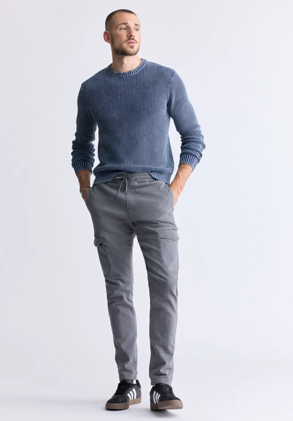 Washy Men's Textured Knit Crewneck Sweater, Navy - BM24451 sold by Buffalo David Bitton product image thumbnail 5