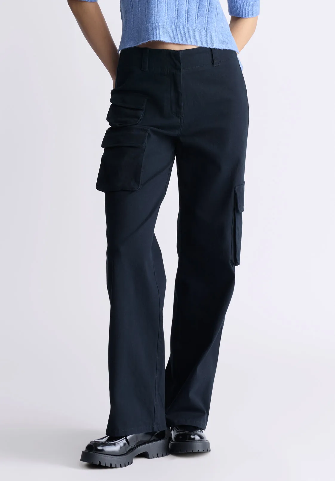 Fellie Women's Cargo Pants, Black - WB0011F sold by Buffalo David Bitton