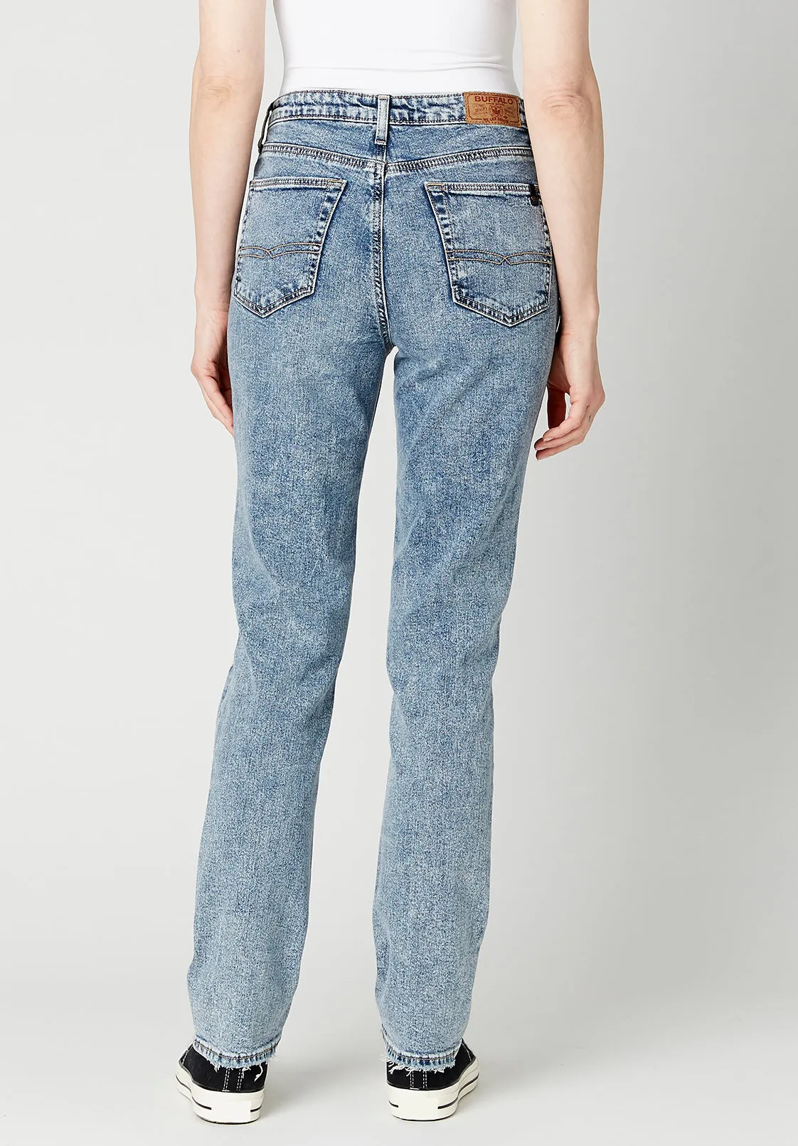 High Rise Straight Jayden Women's Jeans in Contrasted & Torn - BL15815 sold by Buffalo David Bitton product image thumbnail 2