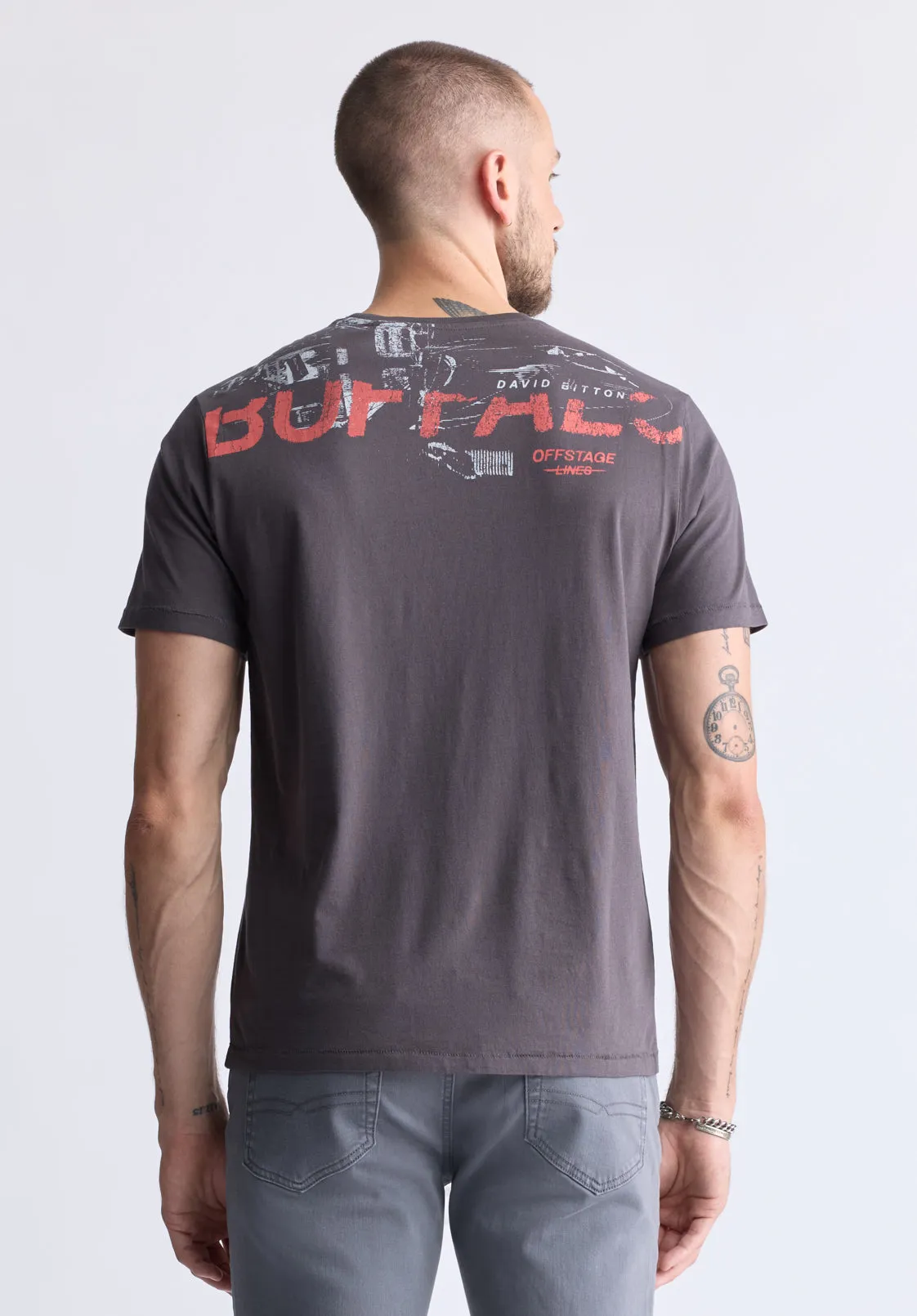 Toledo Men's Buffalo Graphic Print Crewneck T-shirt, Grey - BM24480 sold by Buffalo David Bitton product image thumbnail 5