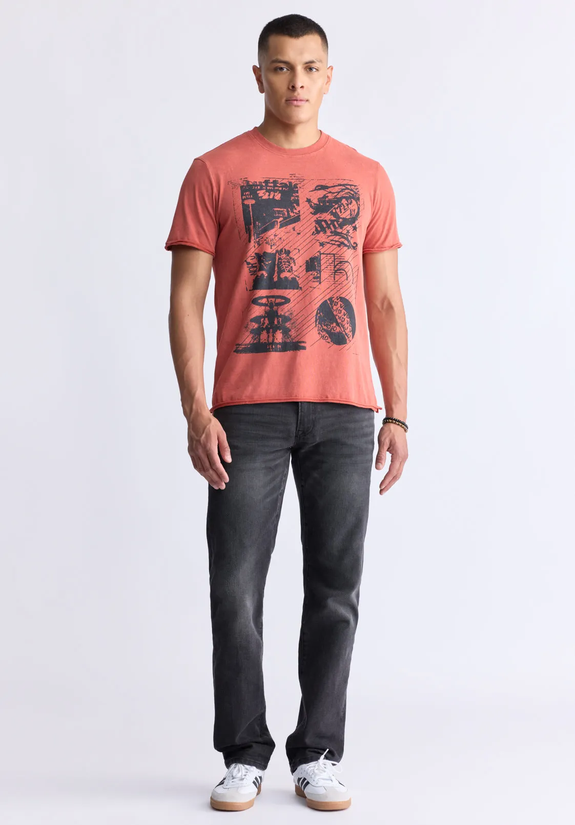 Togo Men’s Short Sleeve Graphic T-shirt, Red - BM24482 sold by Buffalo David Bitton product image thumbnail 5
