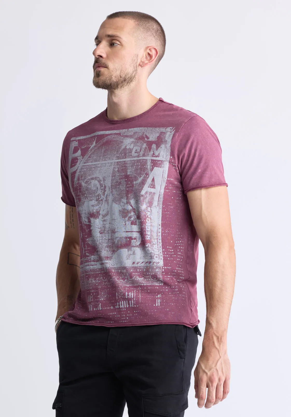 Tusha Men’s Short Sleeve Graphic T-shirt, Fico Red - BM24485 sold by Buffalo David Bitton product image thumbnail 3