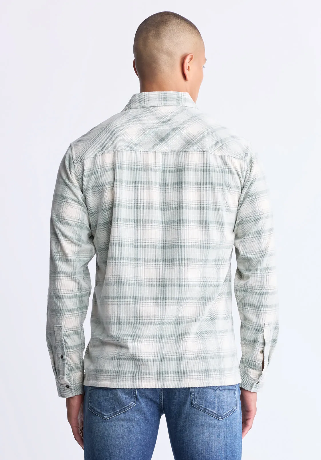 Satro Men's Long-Sleeve Plaid Shirt, Green - BM24498 sold by Buffalo David Bitton product image thumbnail 4