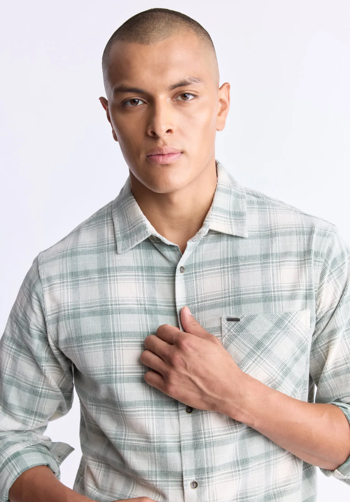 Satro Men's Long-Sleeve Plaid Shirt, Green - BM24498 sold by Buffalo David Bitton product image thumbnail 2