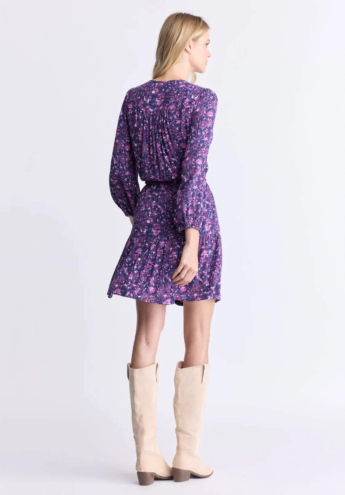 Rochelle Women's Floral Print Long-Sleeve Dress, Purple - WD0064H sold by Buffalo David Bitton product image thumbnail 4