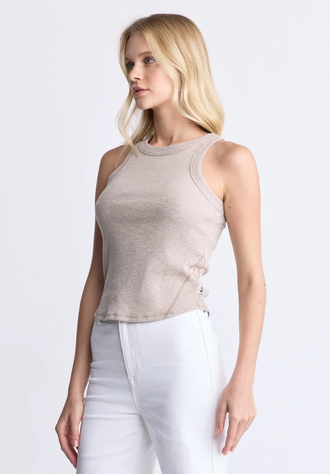 Regine Women's Ribbed Tank Top, Flax Beige - KT0119H sold by Buffalo David Bitton product image thumbnail 3