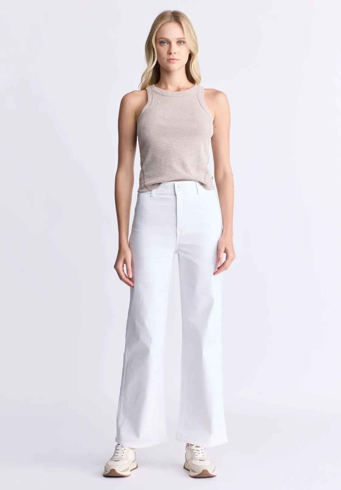 Regine Women's Ribbed Tank Top, Flax Beige - KT0119H sold by Buffalo David Bitton product image thumbnail 5