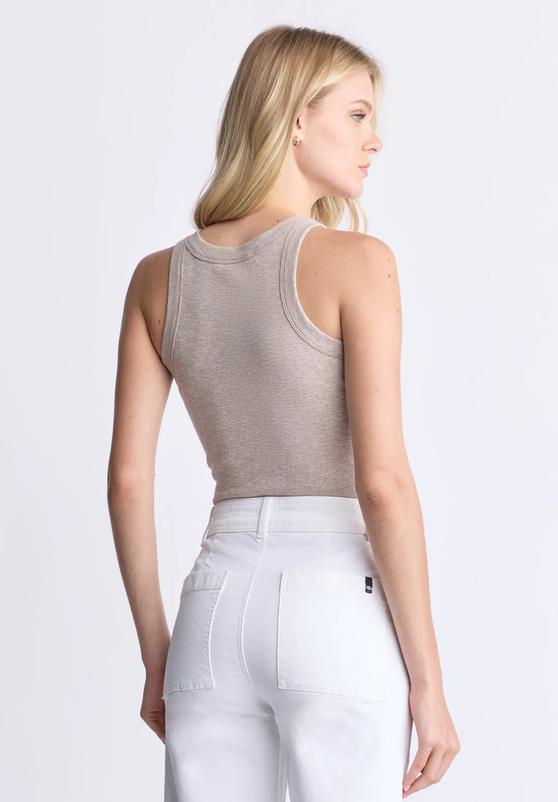 Regine Women's Ribbed Tank Top, Flax Beige - KT0119H sold by Buffalo David Bitton product image thumbnail 4