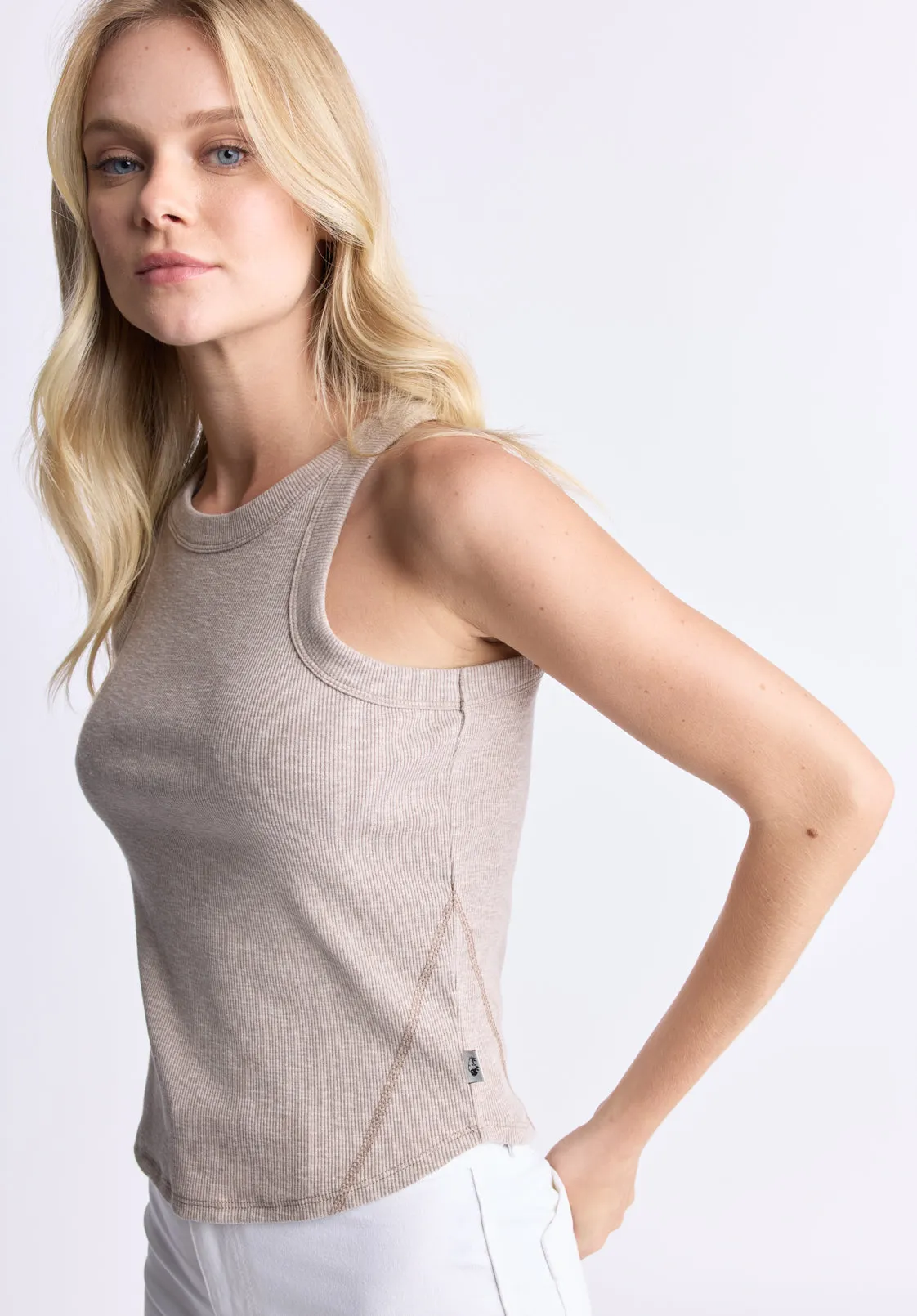 Regine Women's Ribbed Tank Top, Flax Beige - KT0119H sold by Buffalo David Bitton product image thumbnail 2