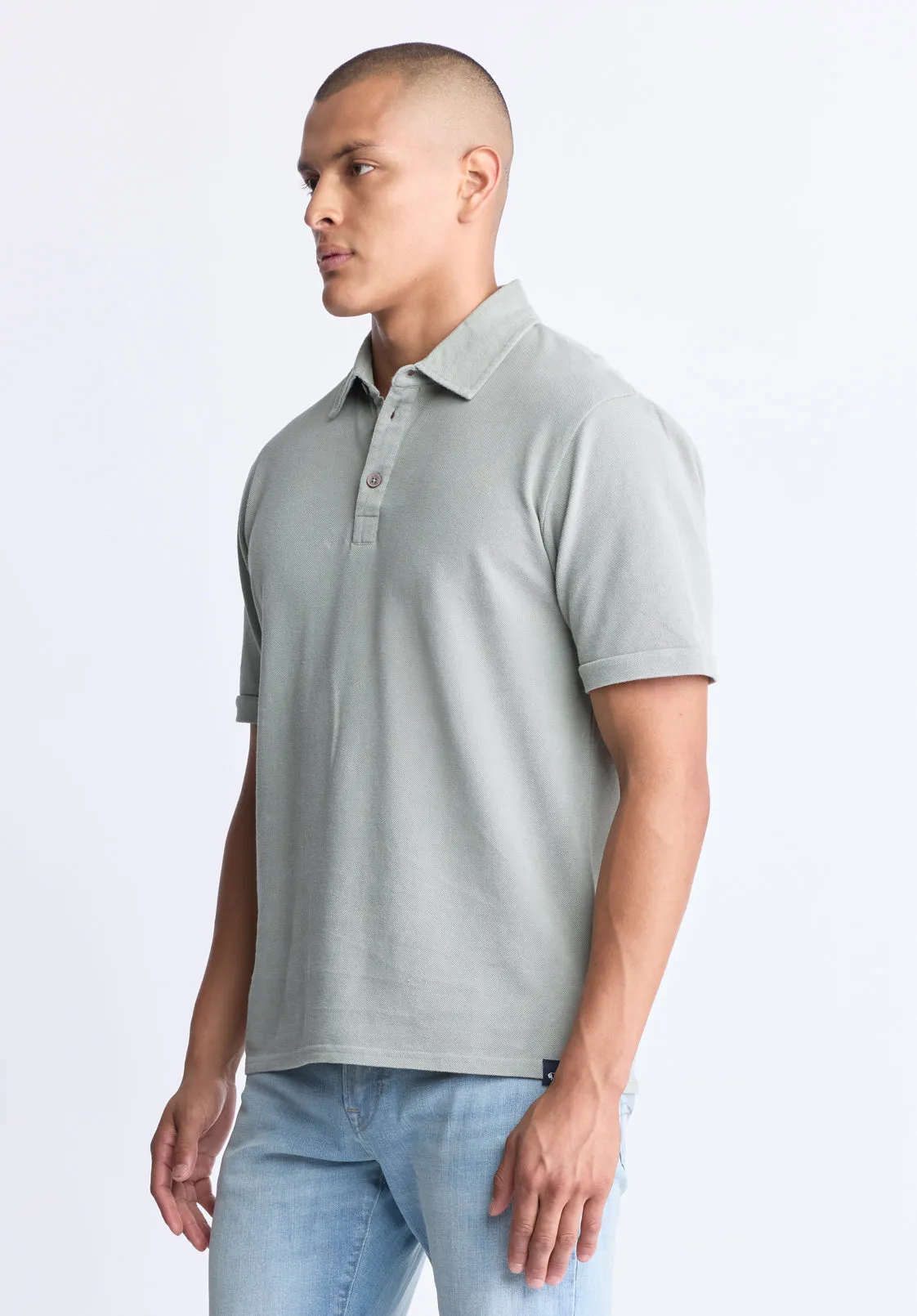 Kabold Men's Classic Polo, Iceberg Green - BM24515 sold by Buffalo David Bitton product image thumbnail 3