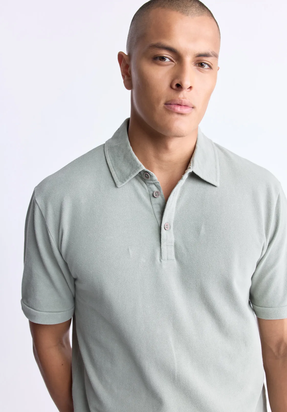 Kabold Men's Classic Polo, Iceberg Green - BM24515 sold by Buffalo David Bitton product image thumbnail 2