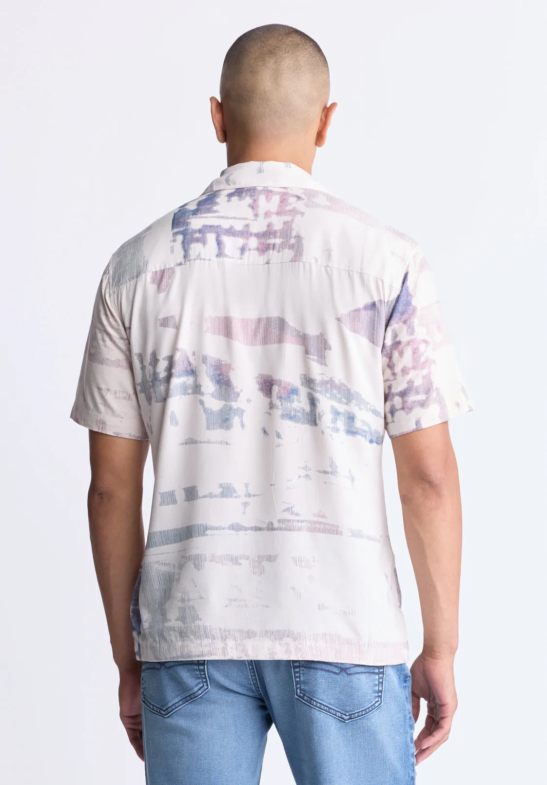 Sabob Men's Abstract Print Short-Sleeve Shirt, Moonbeam Beige - BM24523 sold by Buffalo David Bitton product image thumbnail 4