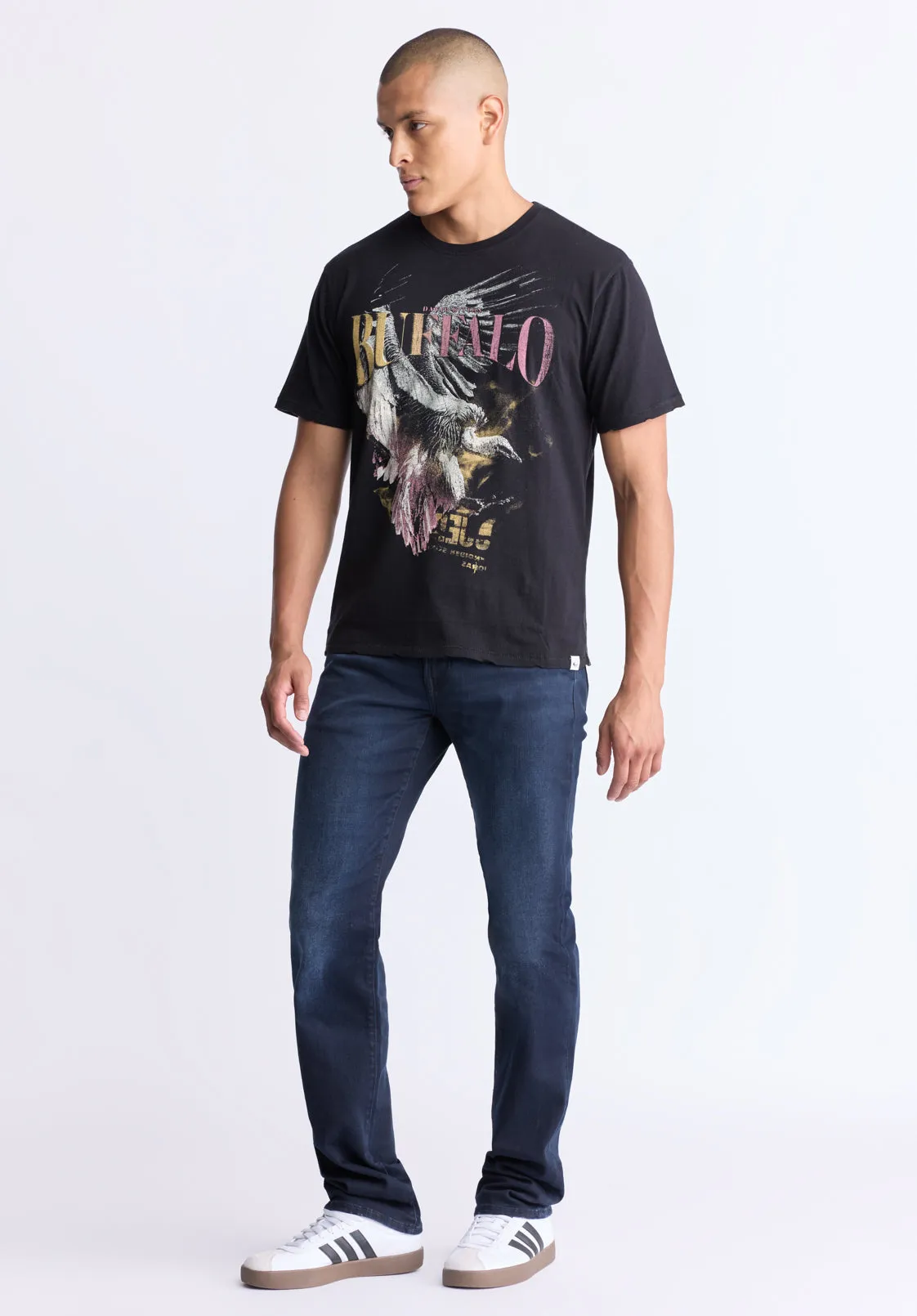 Takuma Men's Graphic Eagle Print T-Shirt, Black - BM24506 sold by Buffalo David Bitton product image thumbnail 5