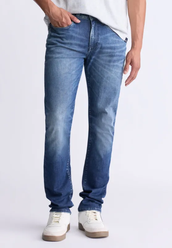 Slim Ash Men's Crinkled and Worn Jeans, Indigo - BM26008 sold by Buffalo David Bitton
