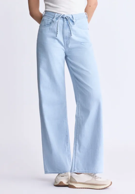 High Rise Wide Leg Alecia Women's Jeans, Light Vintage Blue - BL16011 sold by Buffalo David Bitton
